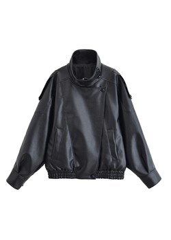Damska skórzana kurtka oversize - Czarny L ze sklepu Intimica.pl w kategorii Kurtki damskie - zdjęcie 188287049