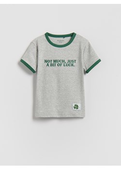 Reserved - T-shirt z haftowanym napisem - jasnoszary ze sklepu Reserved w kategorii Bluzki dziewczęce - zdjęcie 188289366