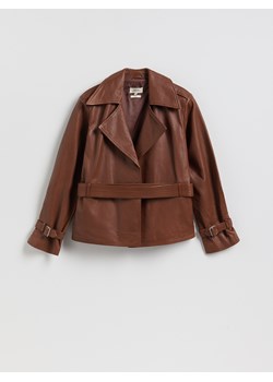 Reserved - Skórzana kurtka - brązowy ze sklepu Reserved w kategorii Kurtki damskie - zdjęcie 188289368