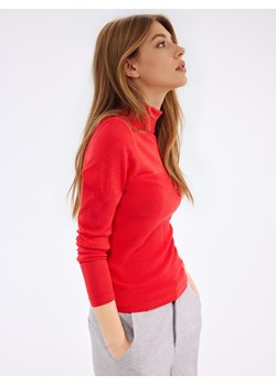 Mohito - Czerwony golf z bawełny i lyocellu - czerwony ze sklepu Mohito w kategorii Swetry damskie - zdjęcie 188291129