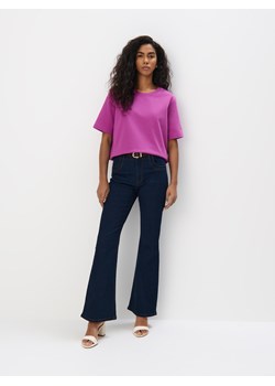Mohito - Bawełniana fuksjowa koszulka - fioletowy ze sklepu Mohito w kategorii Bluzki damskie - zdjęcie 188291236