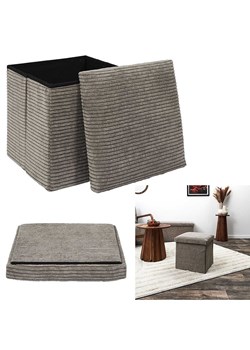 THE HOME DECO FACTORY Hocker w kolorze szarobrązowym ze schowkiem - 38 x 38 x 38 cm ze sklepu Limango Polska w kategorii Pufy i siedziska - zdjęcie 188293806