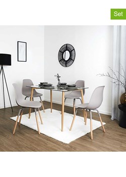 THE HOME DECO FACTORY Krzesła (4 szt.) w kolorze szarobrązowym - 48,5 x 85,8 x 46 cm ze sklepu Limango Polska w kategorii Meble - zdjęcie 188293946