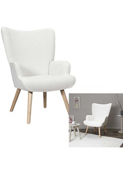 THE HOME DECO FACTORY Fotel w kolorze białym - 68 x 96 x 75 cm ze sklepu Limango Polska w kategorii Pufy i siedziska - zdjęcie 188294067