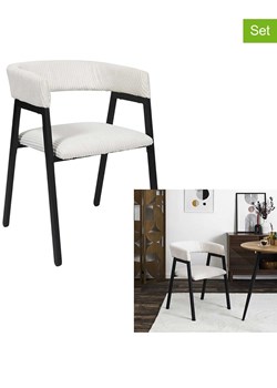 THE HOME DECO FACTORY Fotele (2 szt.) "Scott" w kolorze kremowym - 51,5 x 71,5 x 50,5 cm ze sklepu Limango Polska w kategorii Pufy i siedziska - zdjęcie 188294137