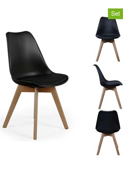 THE HOME DECO FACTORY Krzesła (2 szt.) w kolorze czarnym - 58 x 81,5 x 49 cm ze sklepu Limango Polska w kategorii Meble - zdjęcie 188294288