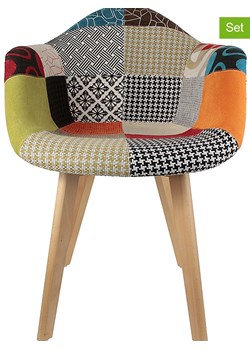 THE HOME DECO FACTORY Krzesła (2 szt.) ze wzorem - 62 x 82,5 x 60,5 cm ze sklepu Limango Polska w kategorii Meble - zdjęcie 188294338