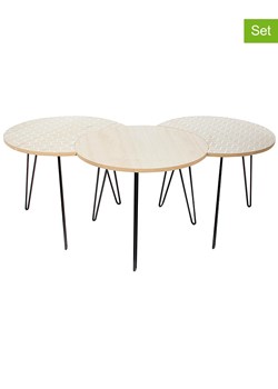 THE HOME DECO FACTORY Stoliki (3 szt.) w kolorze jasnobrązowo-białym ze sklepu Limango Polska w kategorii Stoliki kawowe - zdjęcie 188294406