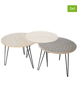 THE HOME DECO FACTORY Stoliki (3 szt.) w kolorze jasnobrązowo-czarnym ze sklepu Limango Polska w kategorii Stoliki kawowe - zdjęcie 188294409