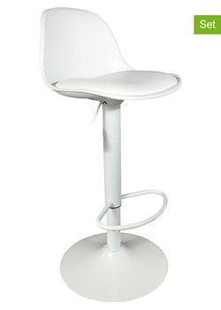 THE HOME DECO FACTORY Hockery barowe (2 szt.) w kolorze białym - wys. 104 cm ze sklepu Limango Polska w kategorii Pufy i siedziska - zdjęcie 188294526