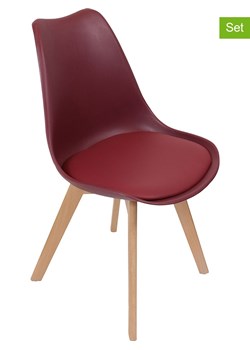 THE HOME DECO FACTORY Krzesła (2 szt.) w kolorze bordowym - 49 x 82,5 x 52,5 cm ze sklepu Limango Polska w kategorii Meble - zdjęcie 188294555