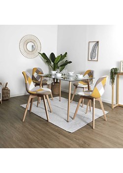 THE HOME DECO FACTORY Krzesło "Patchwork" w kolorze szaro-żółtym - 57,8 x 86,5 x 47 cm ze sklepu Limango Polska w kategorii Meble - zdjęcie 188294589