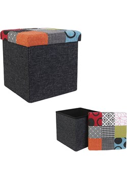 THE HOME DECO FACTORY Hocker ze wzorem ze schowkiem - 38 x 38 x 38 cm ze sklepu Limango Polska w kategorii Pufy i siedziska - zdjęcie 188294598