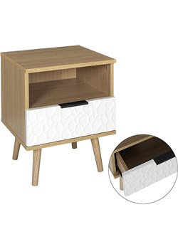 THE HOME DECO FACTORY Stolik nocny "Sven" w kolorze beżowo-białym - 40 x 49 x 35 cm ze sklepu Limango Polska w kategorii Szafy - zdjęcie 188294665