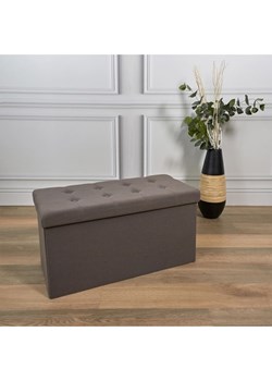 THE HOME DECO FACTORY Skrzynia-siedzisko w kolorze szarym - 76 x 38 x 38 cm ze sklepu Limango Polska w kategorii Meble - zdjęcie 188294718