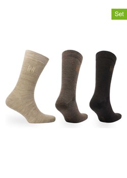 Norfolk Skarpety (3 pary) "Stockholm" w kolorze antracytowo-jasnobrązowo-beżowym ze sklepu Limango Polska w kategorii Skarpetki męskie - zdjęcie 188295999