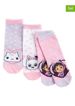 COOL CLUB Skarpety (3 pary) w kolorze jasnoróżowo-fioletowo-białym ze sklepu Limango Polska w kategorii Skarpetki dziecięce - zdjęcie 188299935