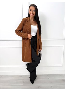 Ciemnobrązowy Płaszcz z Kieszeniami ze sklepu ModnaKiecka.pl w kategorii Płaszcze damskie - zdjęcie 188301955