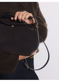 Reserved - Skórzana torebka - ciemnobrązowy ze sklepu Reserved w kategorii Listonoszki - zdjęcie 188302548