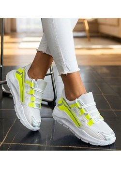 Damskie sneakersy Żółty Neon /B6-2 10097 S289/ ze sklepu Pantofelek24.pl w kategorii Buty sportowe damskie - zdjęcie 188302567