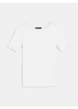 Sinsay - Bawełniana koszulka basic - biały ze sklepu Sinsay w kategorii Bluzki damskie - zdjęcie 188303119