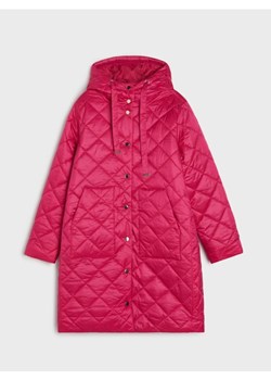 Sinsay - Pikowany płaszcz z regulowanym kapturem - różowy ze sklepu Sinsay w kategorii Płaszcze damskie - zdjęcie 188303137