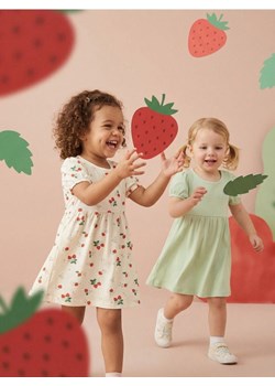 Sinsay - Sukienka dresowa z bufkami 2 pack - kremowy ze sklepu Sinsay w kategorii Sukienki niemowlęce - zdjęcie 188303229