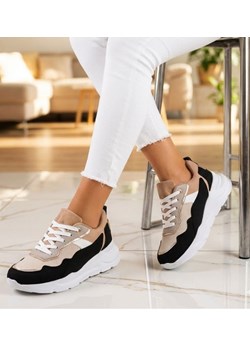 Sznurowane damskie buty sportowe /D9-3 13922 T299/ ze sklepu Pantofelek24.pl w kategorii Buty sportowe damskie - zdjęcie 188303419