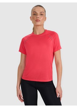 Damska koszulka do biegania 4F 4FWAW25TFTSF1502 - czerwona ze sklepu Sportstylestory.com w kategorii Bluzki damskie - zdjęcie 188303826