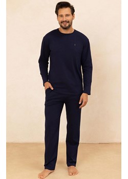 Granatowa długa piżama męska 493, Kolor granatowy, Rozmiar M, Regina ze sklepu Primodo w kategorii Piżamy męskie - zdjęcie 188303909