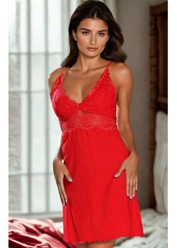 Czerwona koszulka nocna damska Pia, Kolor czerwony, Rozmiar XS, DKaren ze sklepu Intymna w kategorii Koszule nocne - zdjęcie 188304049