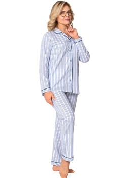 Bawełniana piżama damska rozpinana Ewa III 224 01, Kolor niebiesko-biały, Rozmiar L, MARTEL ze sklepu Intymna w kategorii Piżamy damskie - zdjęcie 188304087