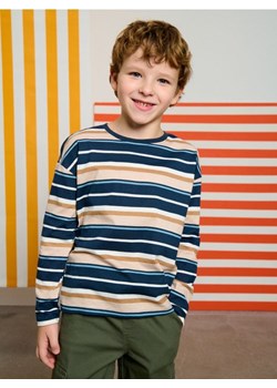 Sinsay - Bawełniana koszulka w paski - granatowy ze sklepu Sinsay w kategorii T-shirty chłopięce - zdjęcie 188304779