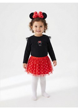 Sinsay - Komplet: bluzka, spódnica, opaska i rajstopy Minnie Mouse - czarny ze sklepu Sinsay w kategorii Komplety dziewczęce - zdjęcie 188304825
