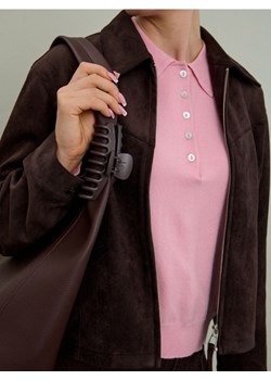 Sinsay - Sweter z kołnierzykiem z wiskozą - różowy ze sklepu Sinsay w kategorii Swetry damskie - zdjęcie 188304826