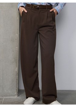 Sinsay - Spodnie wide leg z paskiem - brązowy ze sklepu Sinsay w kategorii Spodnie damskie - zdjęcie 188304868