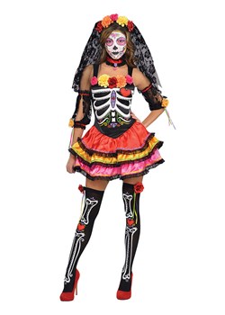 amscan 5-częściowy kostium "Day of the Dead" w kolorze czarnym ze wzorem ze sklepu Limango Polska w kategorii Marynarki damskie - zdjęcie 188305246