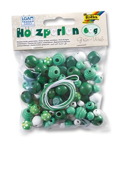 folia PAPER Drewniane koraliki w kolorze zielonym - 60 g ze sklepu Limango Polska w kategorii Zabawki - zdjęcie 188306086