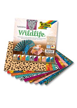 folia PAPER Papier (50 szt.) "Wildlife" ze wzorem do składania - 15 x 15 cm ze sklepu Limango Polska w kategorii Akcesoria biurowe - zdjęcie 188306726