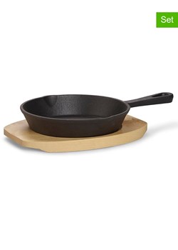 Echtwerk Patelnie (4 szt.) w kolorze czarno-jasnobrązowym do serwowania ze sklepu Limango Polska w kategorii Garnki - zdjęcie 188309926