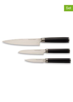 Echtwerk 3-częściowy zestaw noży w kolorze srebrno-czarnym ze sklepu Limango Polska w kategorii Noże kuchenne - zdjęcie 188310259