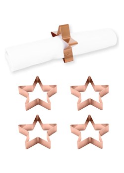 Echtwerk Obręcze (4 szt.) "Star" w kolorze miedzianym do serwetek - Ø 7 cm ze sklepu Limango Polska w kategorii Akcesoria kuchenne - zdjęcie 188310506