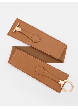 Mohito - Szeroki brązowy pasek na gumie - brązowy ze sklepu Mohito w kategorii Paski damskie - zdjęcie 188311919