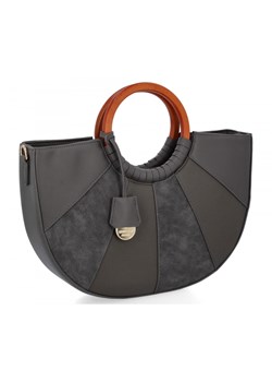 Modna Torebka Damska Kuferek firmy Herisson 275C6017 Szara ze sklepu PaniTorbalska w kategorii Kuferki - zdjęcie 188312138