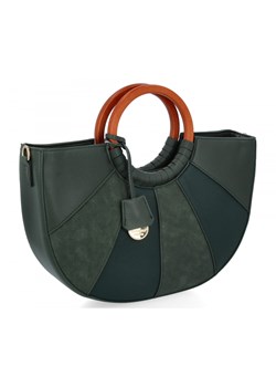 Modna Torebka Damska Kuferek firmy Herisson 275C6017 Butelkowa Zieleń ze sklepu PaniTorbalska w kategorii Kuferki - zdjęcie 188312206