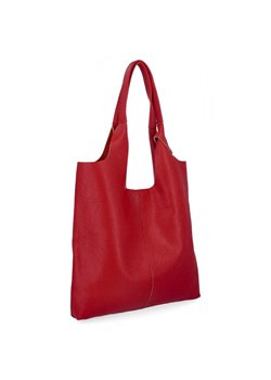 Włoska Torebka Skórzana Shopper Bag z Kosmetyczką 165 Ciemno Czerwona ze sklepu PaniTorbalska w kategorii Torby Shopper bag - zdjęcie 188312217