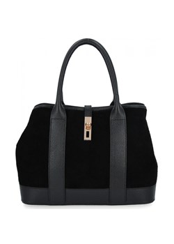 Elegancka Torebka Skórzana Kuferek 653 Czarna ze sklepu PaniTorbalska w kategorii Kuferki - zdjęcie 188312236