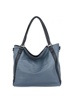 Torebka Damska Shopper Bag XL firmy Hernan HB0337 Niebieska/Granatowa ze sklepu PaniTorbalska w kategorii Torby Shopper bag - zdjęcie 188312285