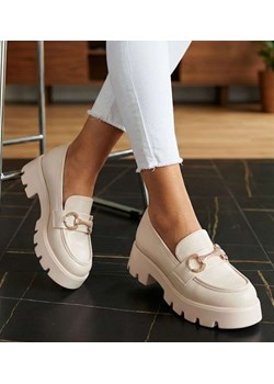 Wiosenne półbuty mokasyny na platformie /F9-1 14641 T620/ ze sklepu Pantofelek24.pl w kategorii Mokasyny damskie - zdjęcie 188312679