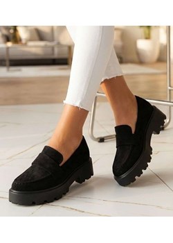 Wsuwane półbuty damskie z zamszu /G13-3 14651 T599/ ze sklepu Pantofelek24.pl w kategorii Półbuty damskie - zdjęcie 188312686